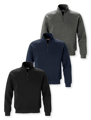 sweatshirt short zip cuffs and hem i rib