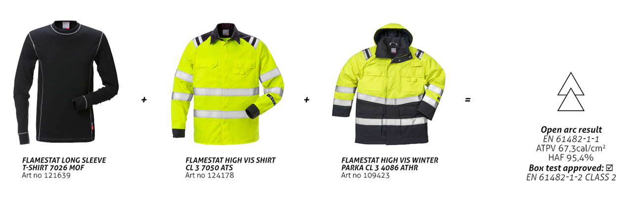 arc raiting for specific garment combinations