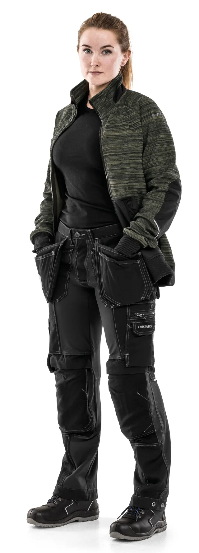 Image de modèle - Veste sweatshirt femmes 7512 KN - Pantalon d'artisan stretch femmes 2533 CYD